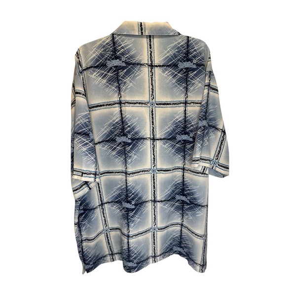 Southpole Vintage Y2K‎ Graphic Print Shirt XXL Blue White Plaid Streetwear 90's - Picture 6 of 9